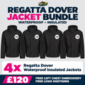 4 × Regatta Dover Fleece-Lined Jackets – Embroidered Workwear Bundle
