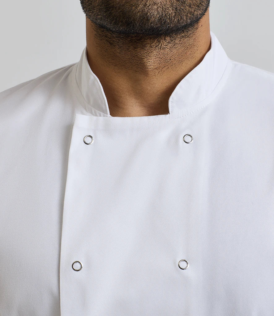 Premier Unisex Short Sleeve Stud Front Chef's Jacket