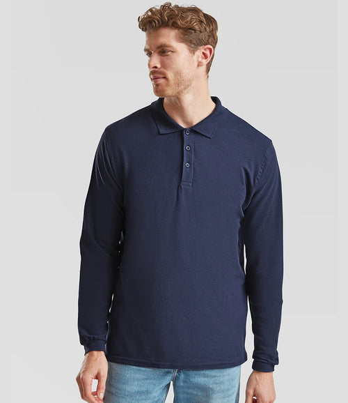 Fruit of the Loom Premium Long Sleeve Cotton Piqué Polo Shirt
