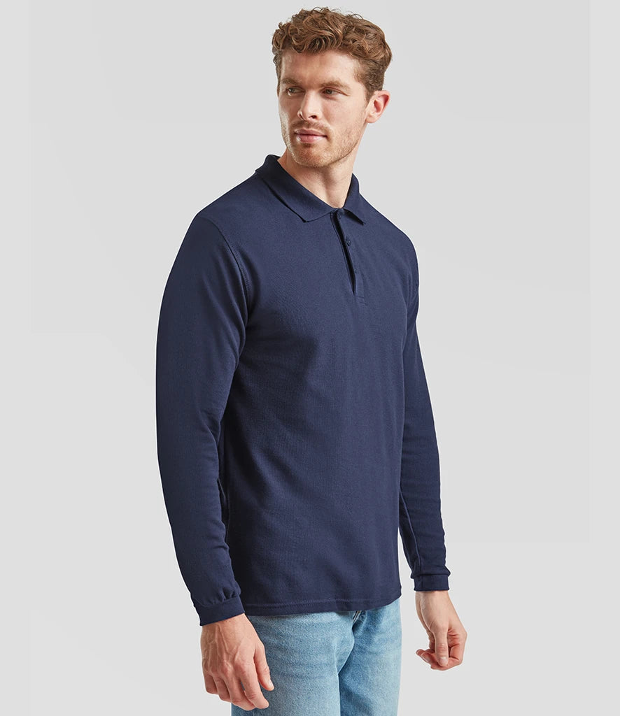 Fruit of the Loom Premium Long Sleeve Cotton Piqué Polo Shirt