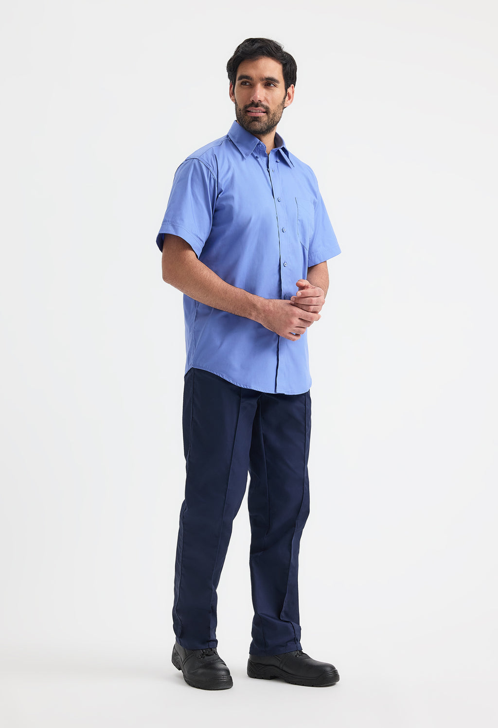 Uneek Mens Pinpoint Oxford Half Sleeve Shirt