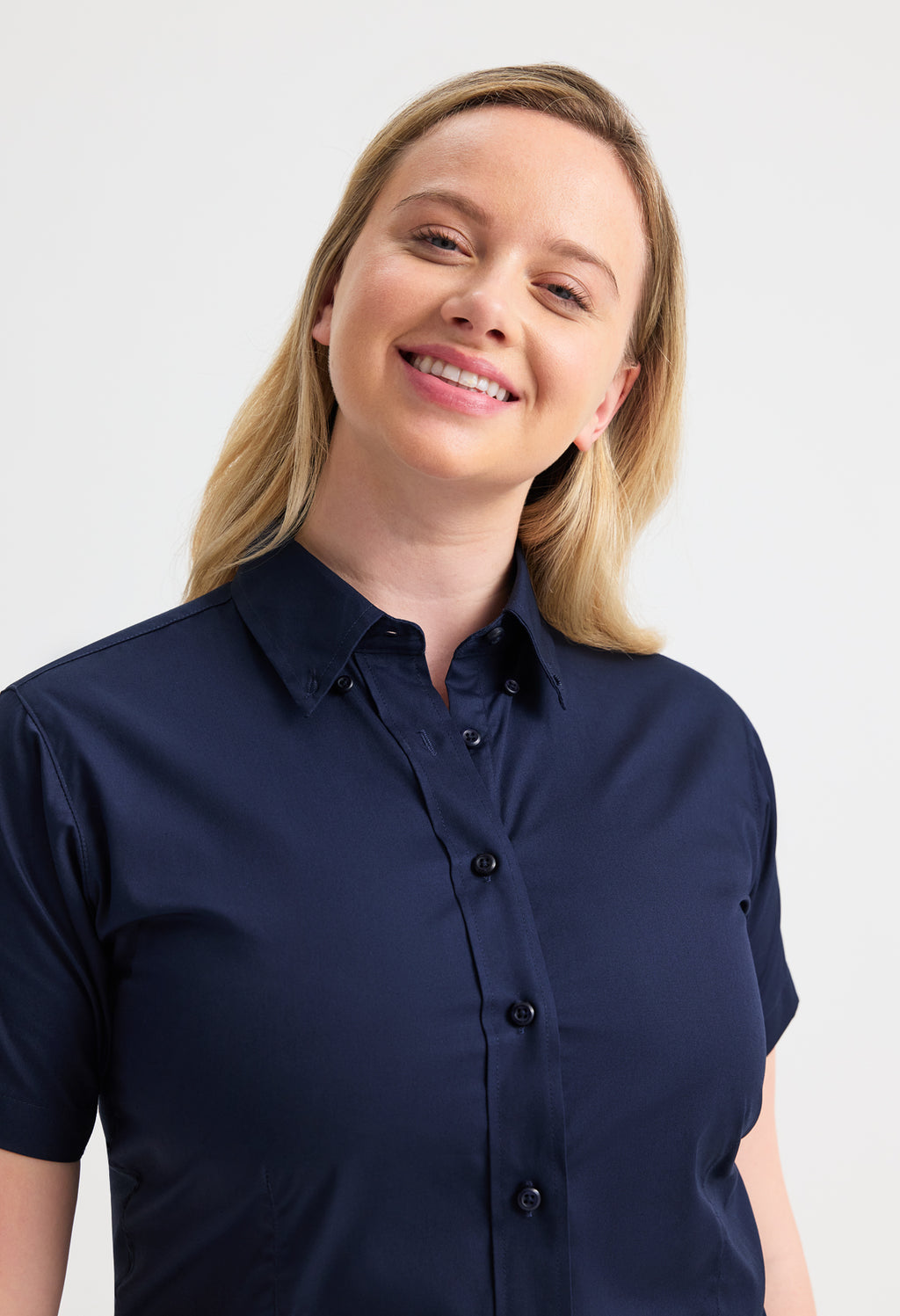 Uneek Ladies Pinpoint Oxford Half Sleeve Shirt